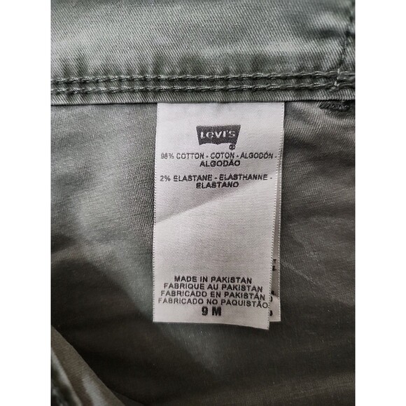 Levis Too Superlow 524 Jeans Womens Juniors 9 Green Flap Pockets Utility Stretch - Picture 7 of 8